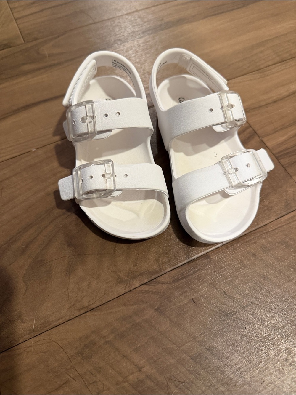 Cat & Jack White Double-Strap Buckle Sandals for Kids